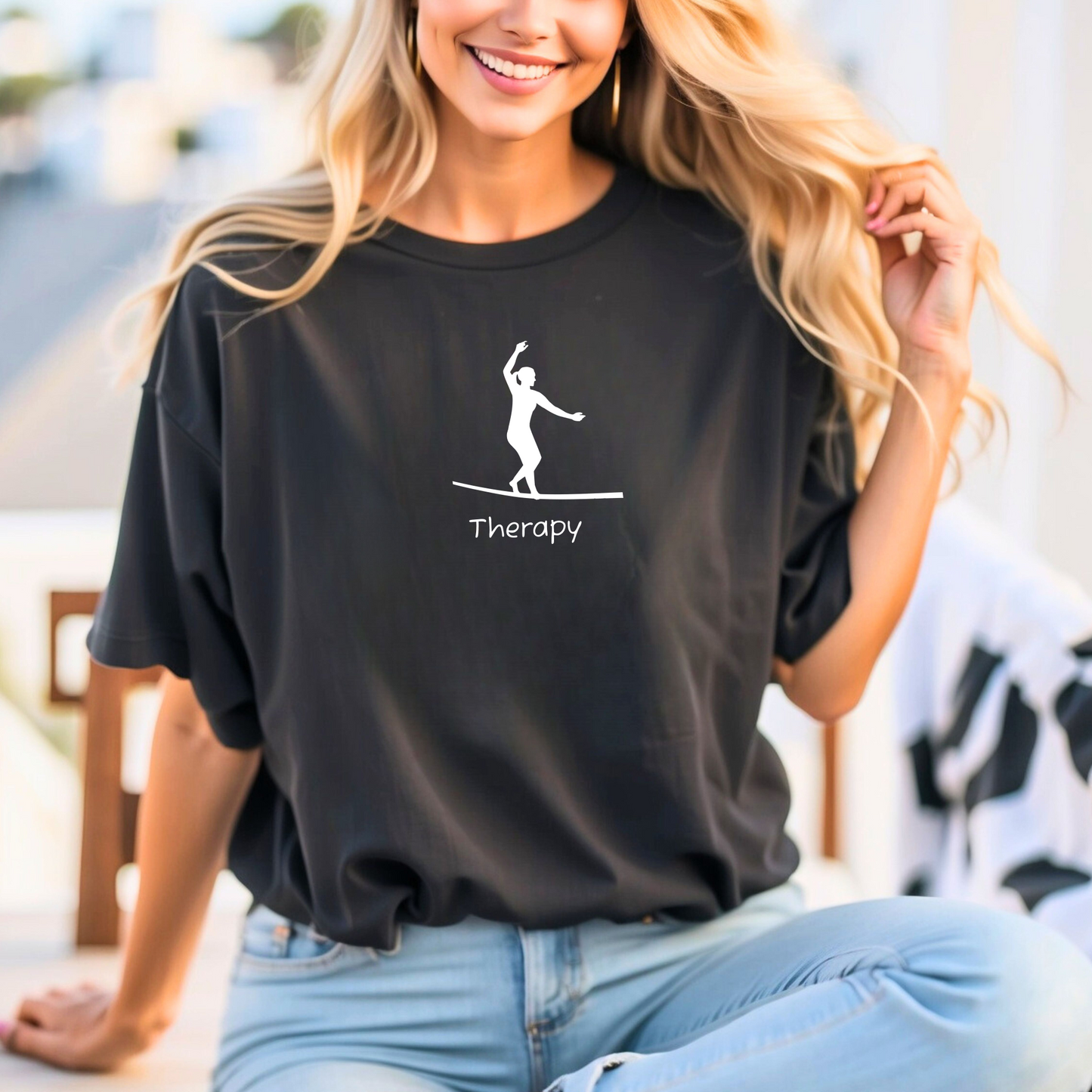 Therapy. - Female Slackline/Highline T-Shirt | Women's Slackline Therapy Design Shirt