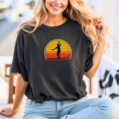 Retro Sunset Slackline T-Shirt | Vintage Inspired Slackline/Highline Shirt