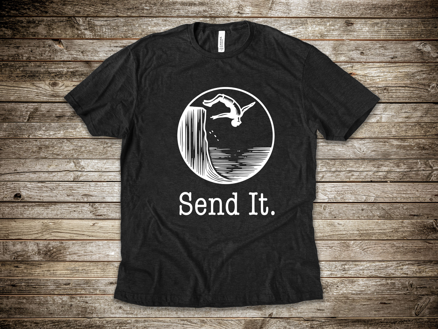 "Send It" Cliff Jumping T-shirt for Cliff Jumpers | Outdoorsy Adventure Lover Shirt