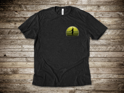 Retro Sunset Slackline T-Shirt | Vintage Inspired Slackline/Highline Chest Icon Shirt