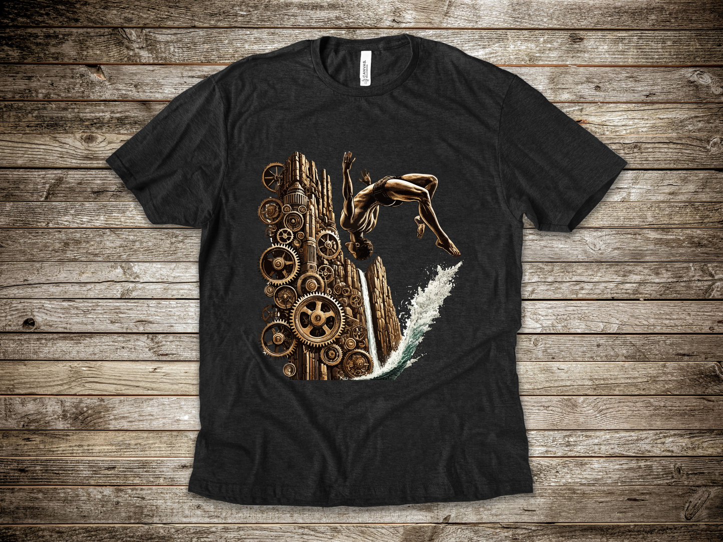 Steampunk Cliff Jumping T-Shirt | Cliff Jumper Graphic Tee