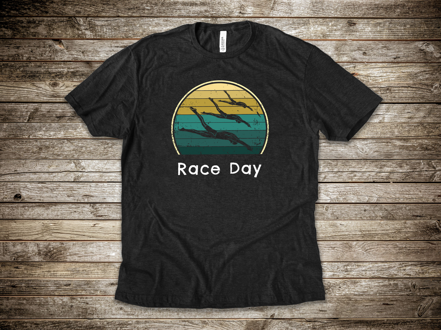 "Race Day" - Swim Shirt | Retro Vintage Style Swimming T-Shirt for RACE DAY!