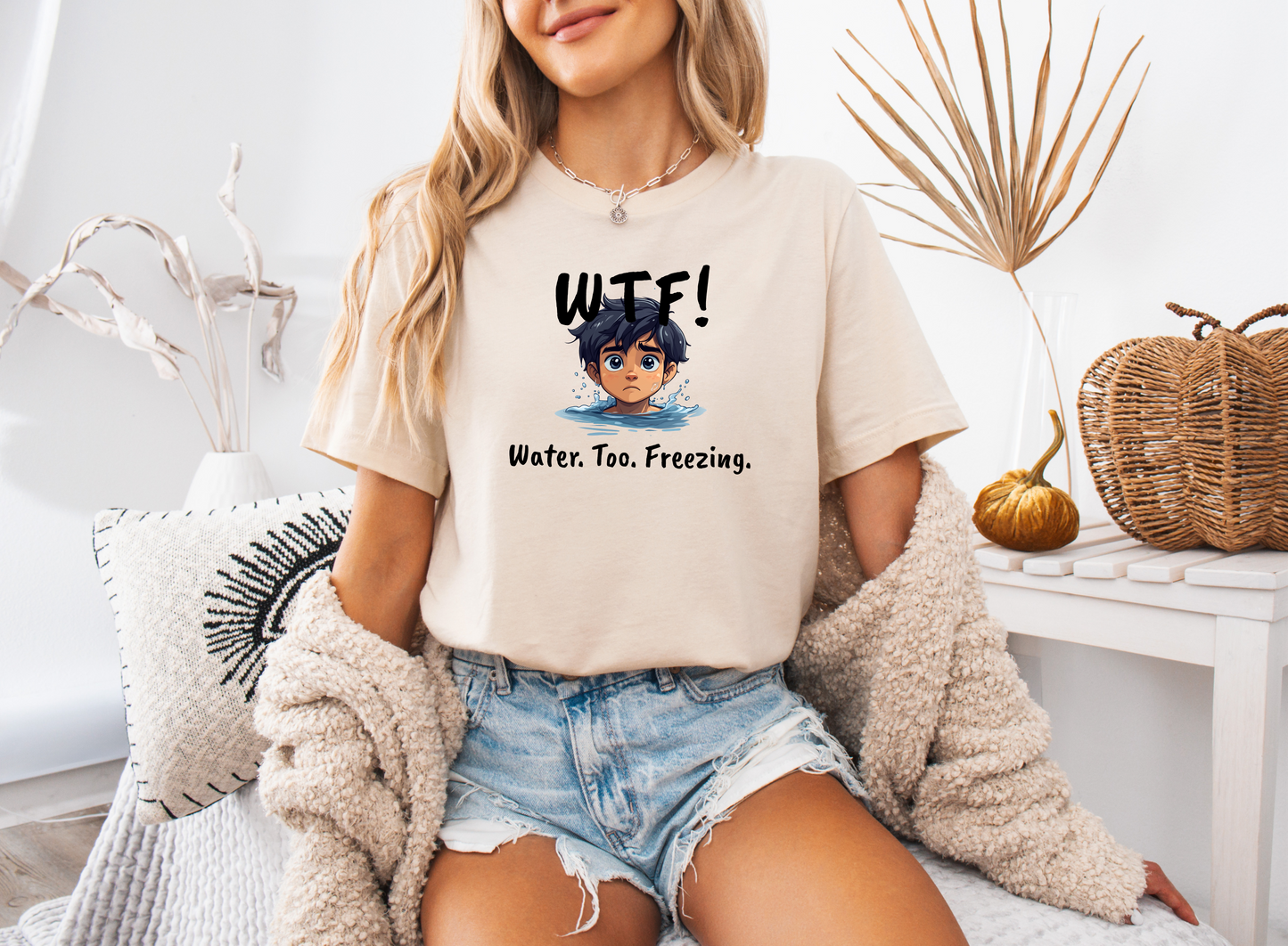 "WTF! Water Too Freezing" Swim Shirt | Funny Swimmer T-Shirt