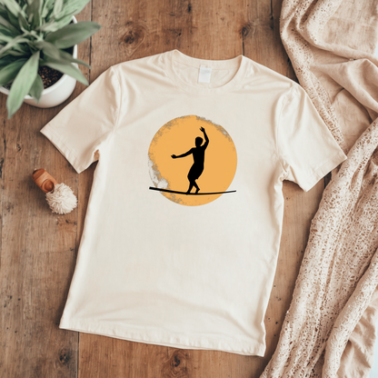 Slackline Shirt - Silhouette Moon - Cool, Minimalist Slackline/Highline T-Shirt