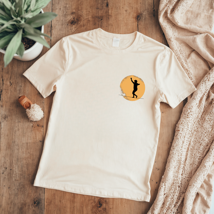 Slackline Shirt - Silhouette Moon Chest Icon - Cool, Minimalist Slackline/Highline T-Shirt