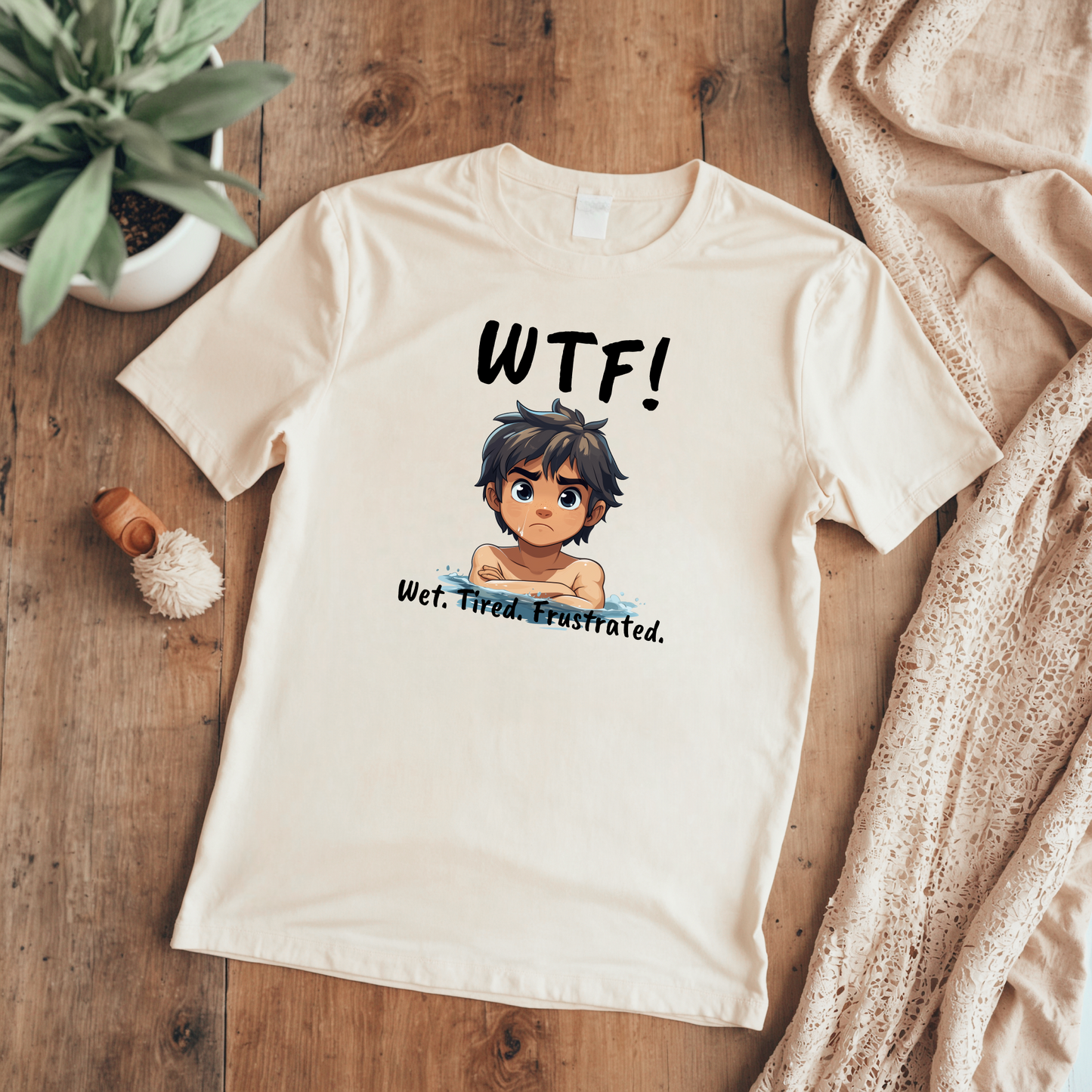 "WTF! Wet Tired Frustrated" Swim Shirt | Funny Swimmer T-Shirt