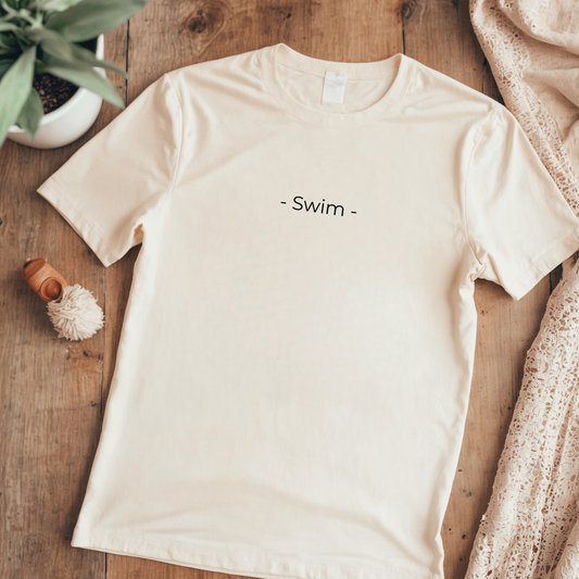 "Swim" - Minimalistic Swim Shirt | Simple Text Design Swimming T-Shirt