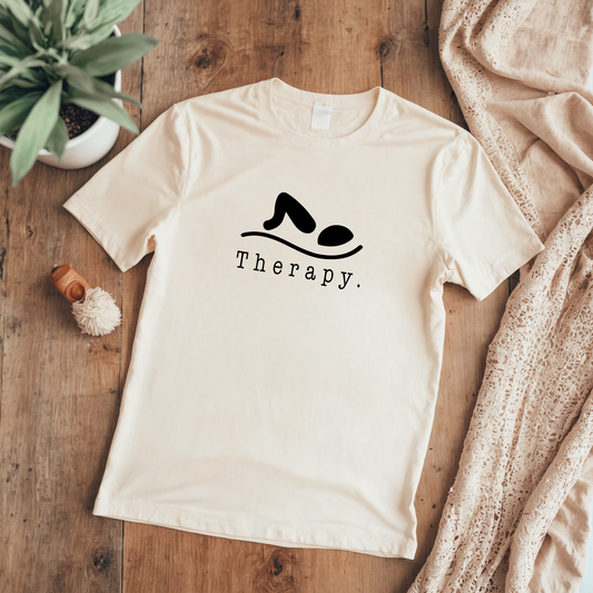 "Therapy" Swimming Shirt | Swim Therapy Design Shirt - Relaxing Swim Tee