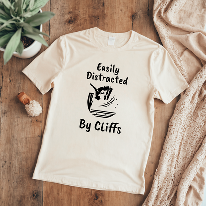 "Easily Distracted by Cliffs" Cliff Jumping T-shirt | Funny Shirt for Outdoor Enthusiasts