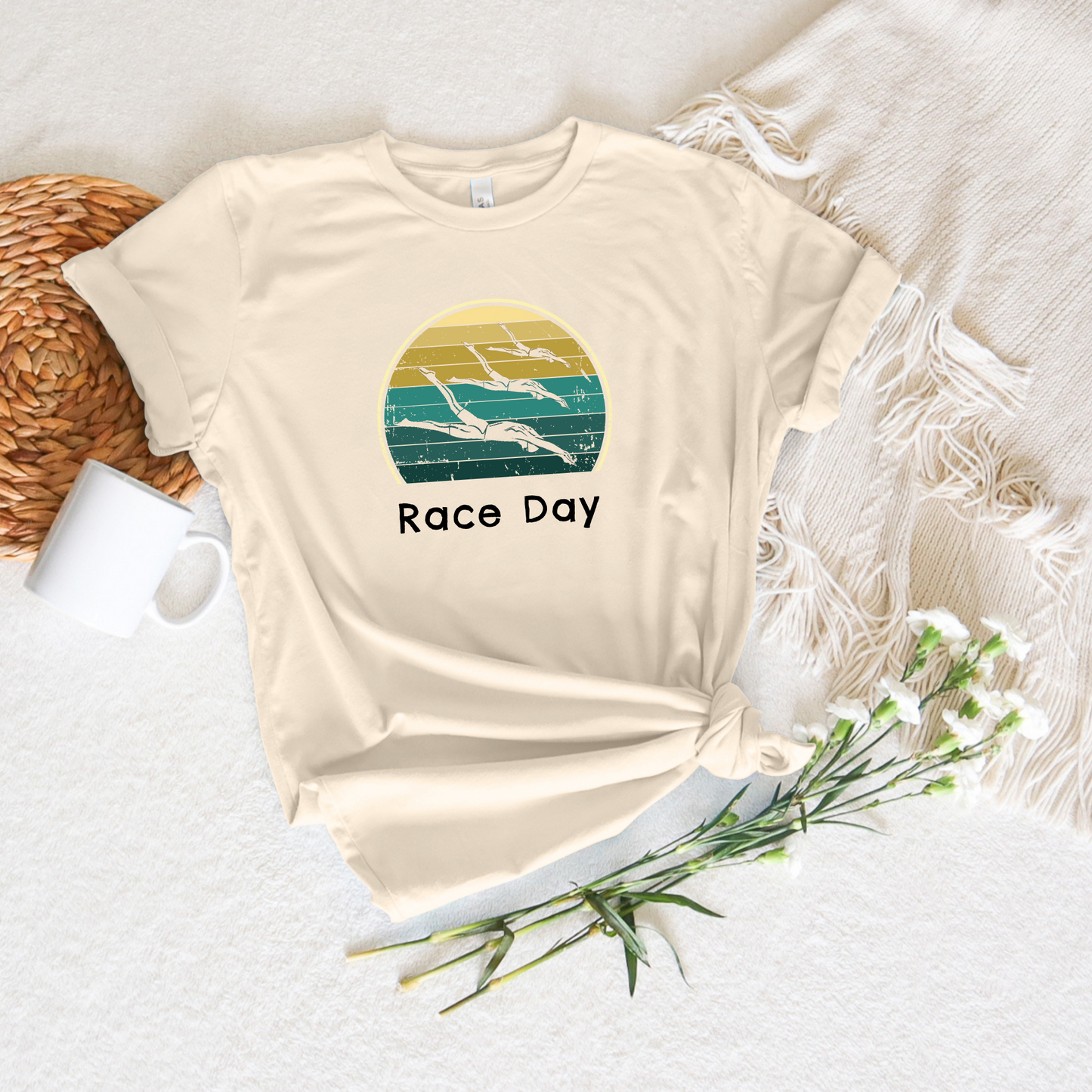 "Race Day" - Swim Shirt | Retro Vintage Style Swimming T-Shirt for RACE DAY!