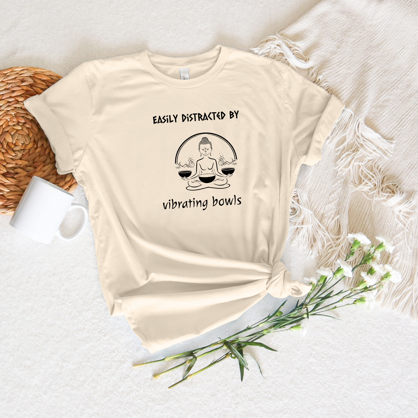 "Easily Distracted By Vibrating Bowls" - Sound Healing Therapy Shirt | Funny Sound Bowls T-Shirt