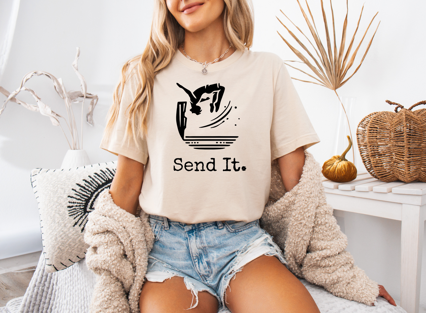 "Send It" Cliff Jumping T-shirt for Cliff Jumpers | Outdoorsy Adventure Lover Shirt