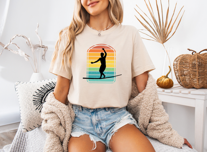 Retro Rainbow Slackline T-Shirt | Vintage Inspired Slackline/Highline Shirt