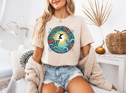 Mandala Style Cliff Jumping T-shirt for Outdoor Enthusiast - Colorful Mandala Art Design