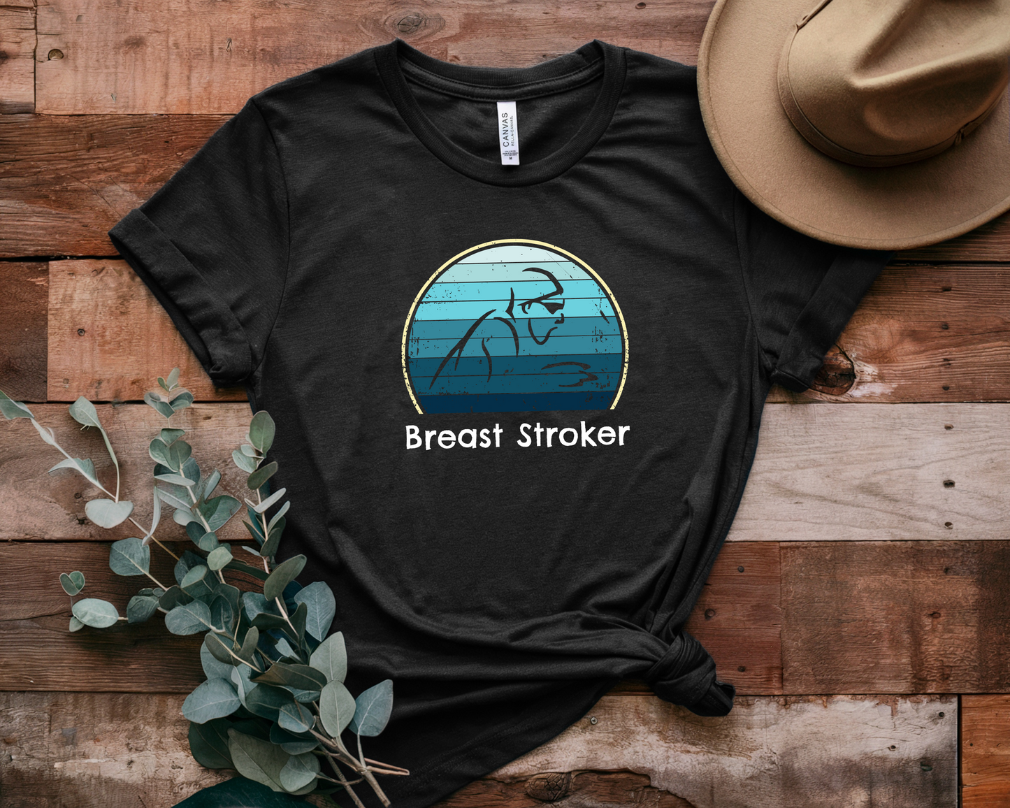 "Breast Stroker" - Breaststroke Swim Shirt | Funny Retro Vintage Style Swimming T-Shirt