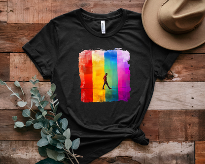 Colorful Abstract Slackline T-shirt | Slackline Highline Shirt - Rainbow Cubic Splatter Paint Design