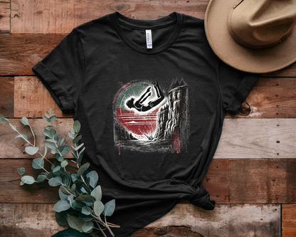 Women's Cliff Jumping T-Shirt - Distressed Grunge Style | Cliff Jump Flip Shirt for Outdoorsy Adventure Lovers