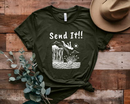 Doodle Design Cliff Jumping T-shirt for Thrill Seeker Shirt,  Adventure Lovers, and Outdoor Enthusiast