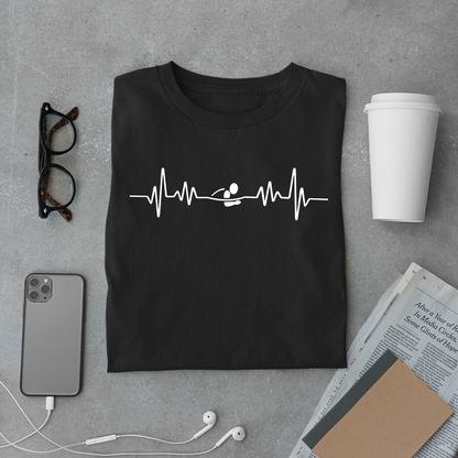 Swimming Breastroke EKG Heartbeat Pulse Line Design | Breast Stroke Shirt for Swimmers | Heartbeat Pulse Line T-Shirt