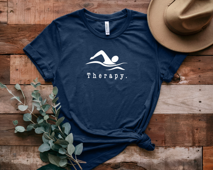 "Therapy" Swimming Shirt | Swim Therapy Design Shirt - Relaxing Swim Tee