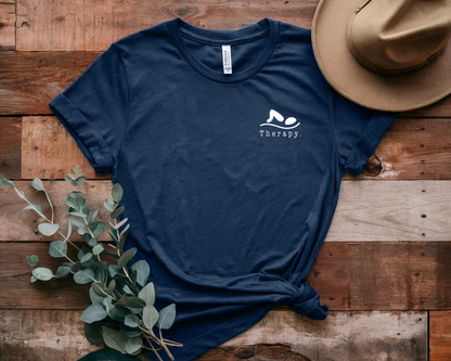 "Therapy" Swimming Shirt | Swim Therapy Chest Icon Design Shirt - Relaxing Swim Tee