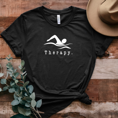 "Therapy" Swimming Shirt | Swim Therapy Design Shirt - Relaxing Swim Tee