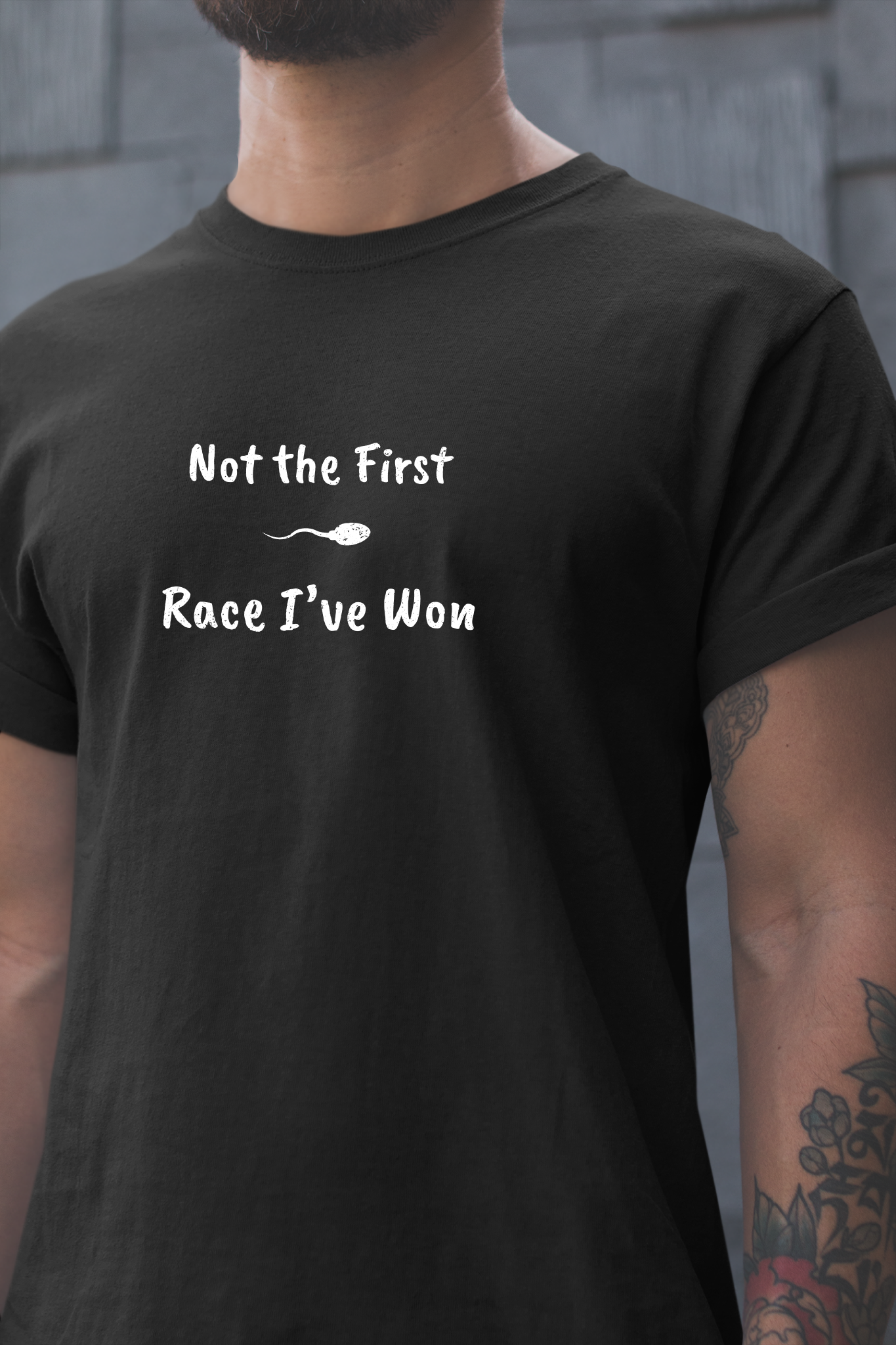 "Not The First Race I've Won" - Swim Shirt | Funny Sperm Swimming T-Shirt - HILARIOUS