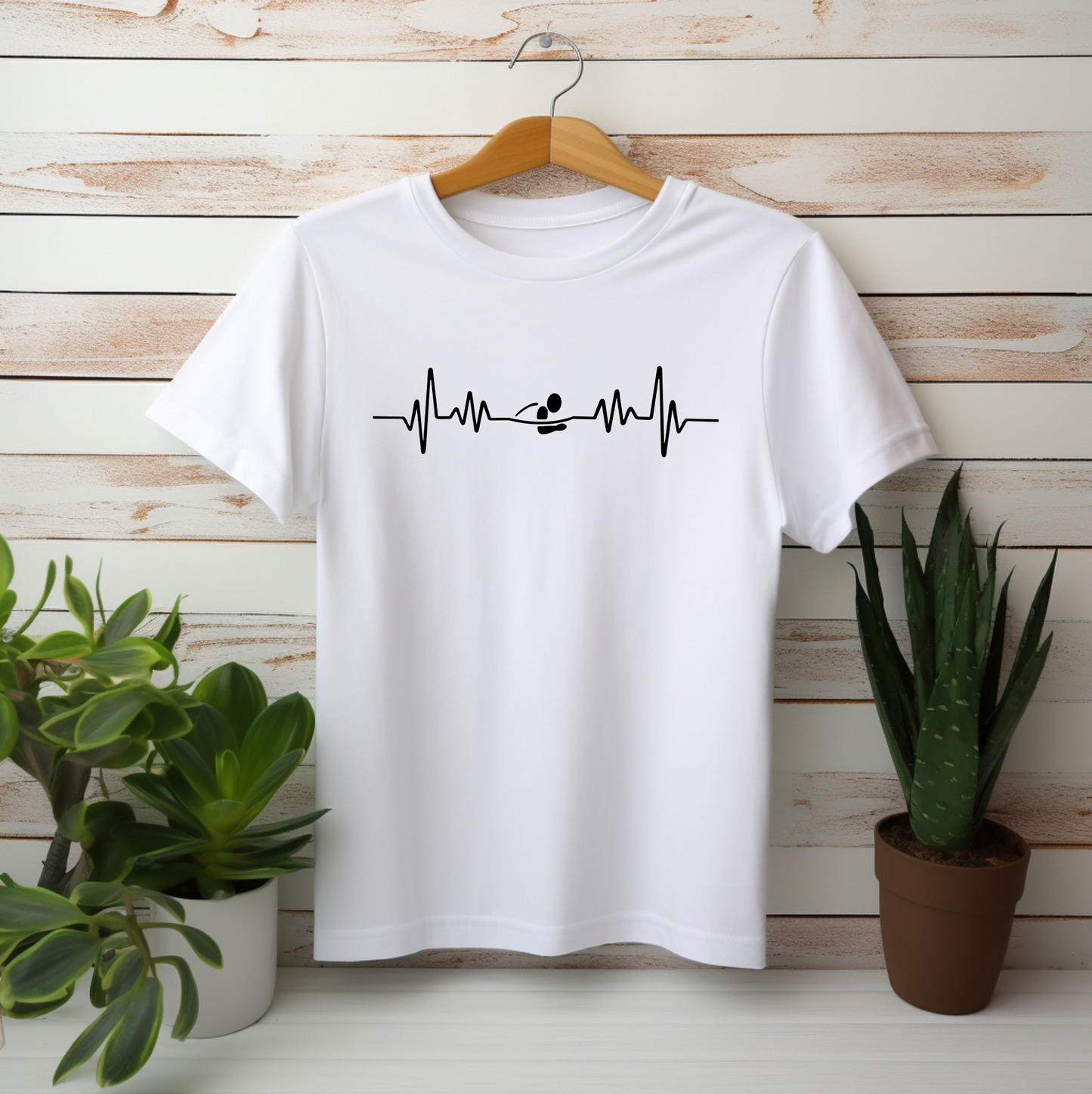 Swimming Breastroke EKG Heartbeat Pulse Line Design | Breast Stroke Shirt for Swimmers | Heartbeat Pulse Line T-Shirt