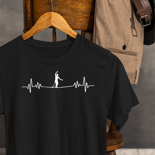 Highline EKG Heartbeat Pulse Line Design | Highline Shirt for Adventurous Thrill Seekers | Heartbeat Pulse Line T-Shirt