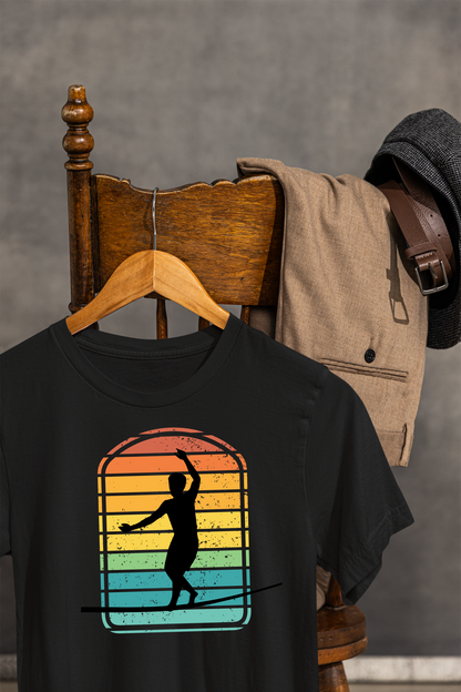 Retro Rainbow Slackline T-Shirt | Vintage Inspired Slackline/Highline Shirt