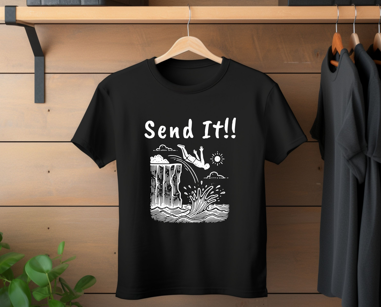 Doodle Design Cliff Jumping T-shirt for Thrill Seeker Shirt,  Adventure Lovers, and Outdoor Enthusiast