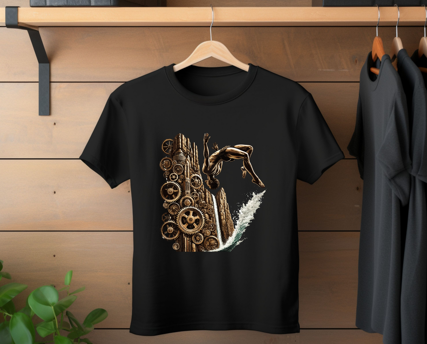 Steampunk Cliff Jumping T-Shirt | Cliff Jumper Graphic Tee