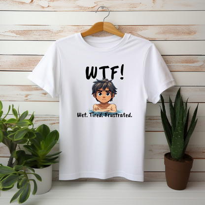 "WTF! Wet Tired Frustrated" Swim Shirt | Funny Swimmer T-Shirt