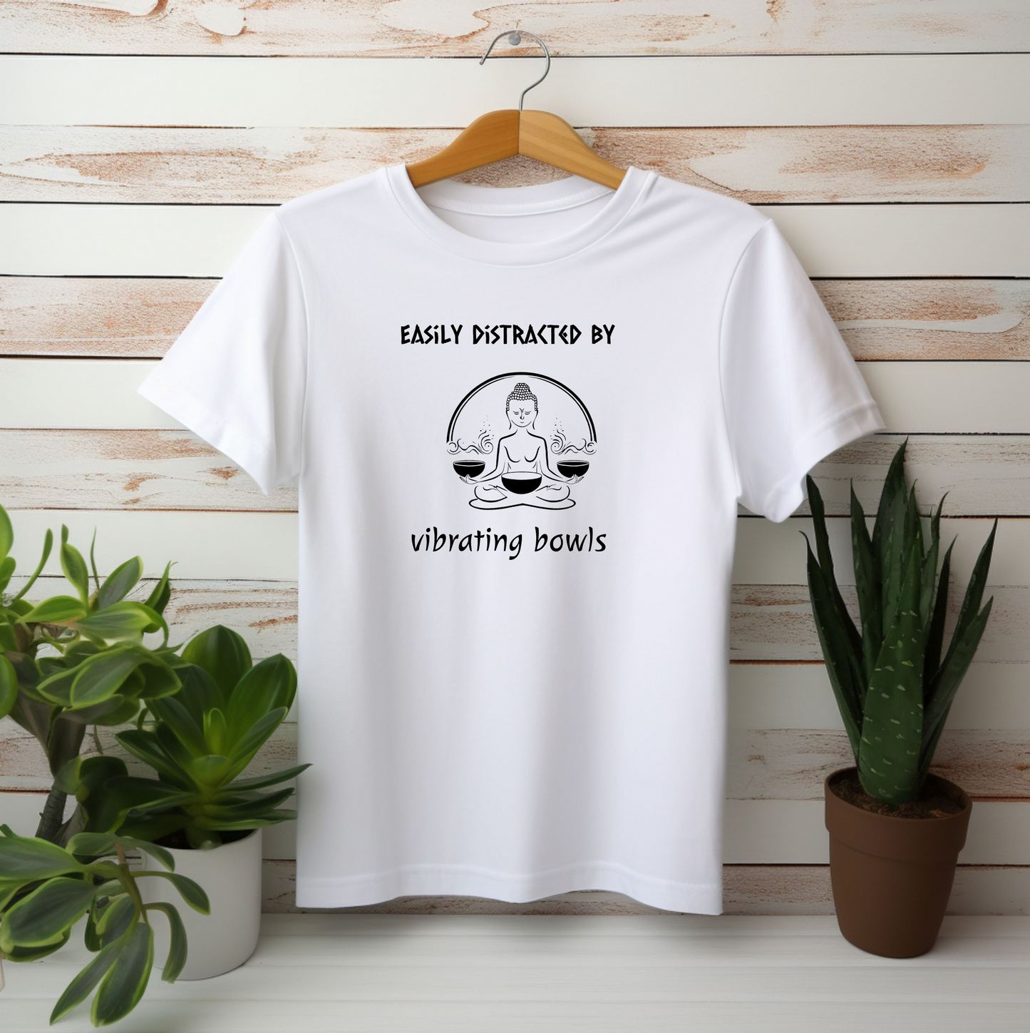 "Easily Distracted By Vibrating Bowls" - Sound Healing Therapy Shirt | Funny Sound Bowls T-Shirt