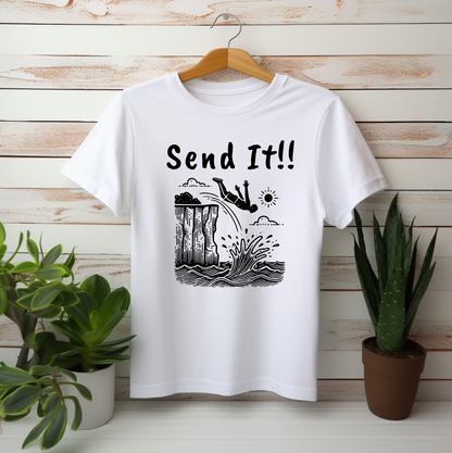 Doodle Design Cliff Jumping T-shirt for Thrill Seeker Shirt,  Adventure Lovers, and Outdoor Enthusiast