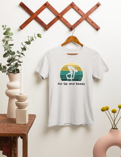 "Ass Up and Ready" - Funny Swim Shirt | Hilarious Retro Vintage Style Swimming T-Shirt