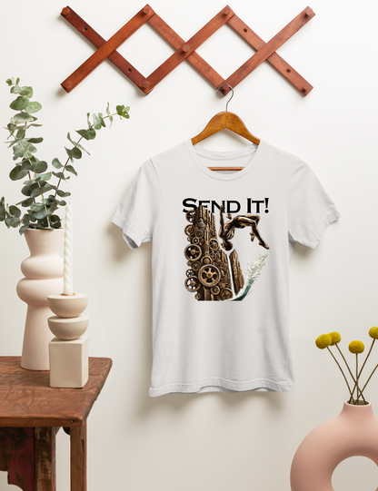 Steampunk "Send It" Cliff Jumping T-Shirt | Cliff Jumper Graphic Tee