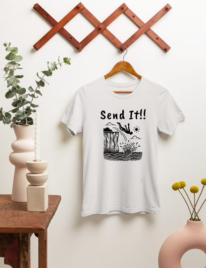 Doodle Design Cliff Jumping T-shirt for Thrill Seeker Shirt,  Adventure Lovers, and Outdoor Enthusiast