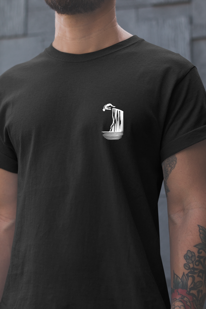 Cliff Jumping T-shirt for Cliff Jumpers - Minimalist Pocket Tee Design