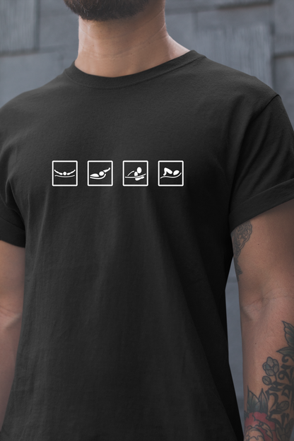 "Real Swimmers IM" IM Swim Shirt | Individual Medley (IM) Swimmer T-Shirt - Minimalistic Icon Design