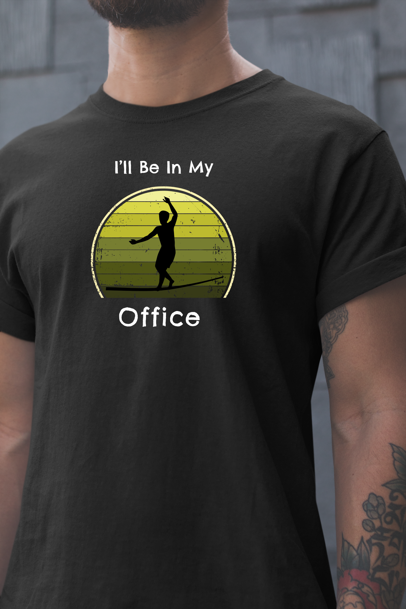 "I'll Be In My Office" Slackline T-Shirt | Vintage Inspired, Retro Sunset Slackline/Highline Shirt