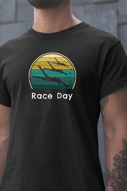 "Race Day" - Swim Shirt | Retro Vintage Style Swimming T-Shirt for RACE DAY!