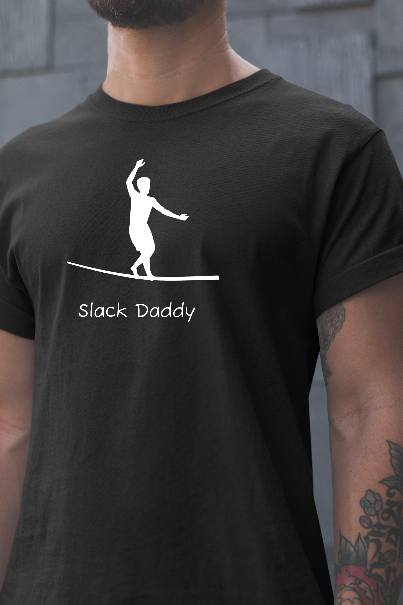 "Slack Daddy" Slackline/Highline T-Shirt | Cool Slackline Design Shirt for Dads Who Highline/Slackline