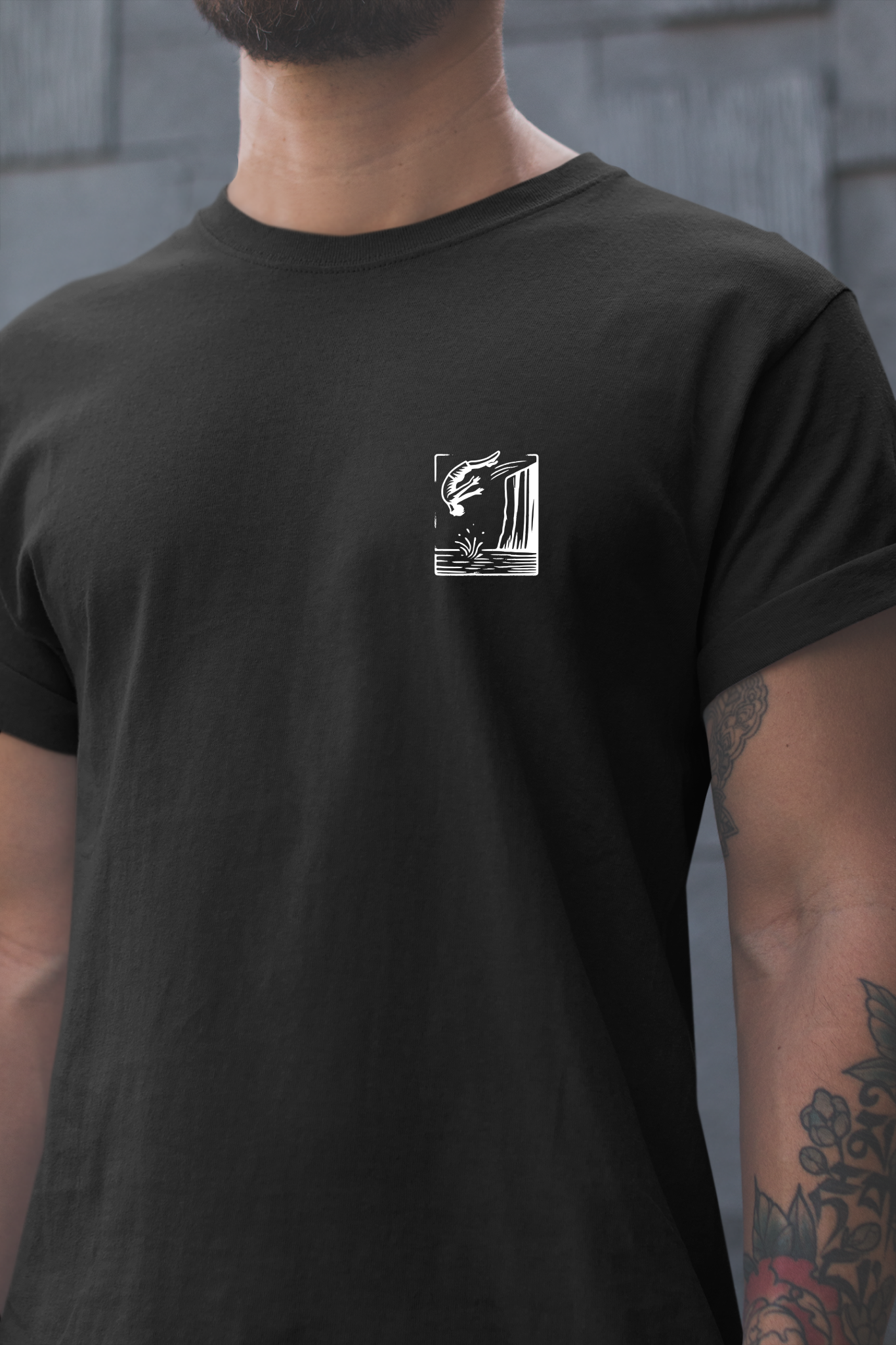 Cliff Jumping T-shirt for Cliff Jumpers - Minimalist Pocket Tee Design