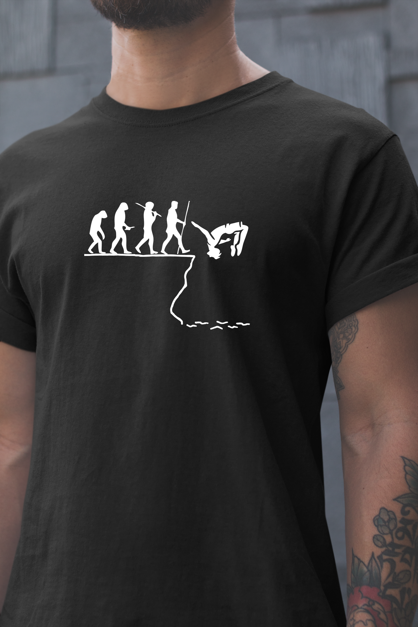 Evolution of Man ==>> Cliff Jump | Cliff Jumping T-Shirt for Thrill Seekers