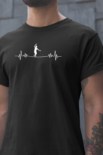 Highline EKG Heartbeat Pulse Line Design | Highline Shirt for Adventurous Thrill Seekers | Heartbeat Pulse Line T-Shirt