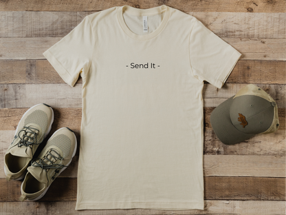 "Send It" - T-shirt | Minimalist Text Design for Thrill Seekers, Adventure Lovers, Cliff Jumpers, and BIG SENDERS!!