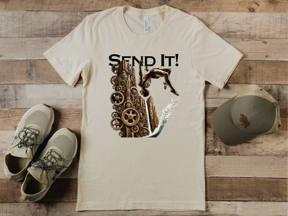 Steampunk "Send It" Cliff Jumping T-Shirt | Cliff Jumper Graphic Tee