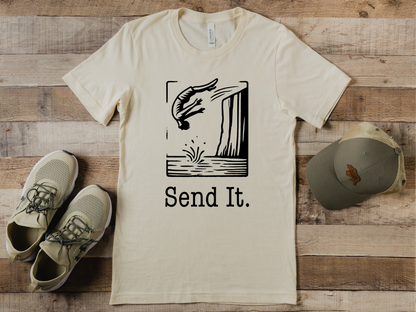 "Send It" Cliff Jumping T-shirt for Cliff Jumper | Adventure Lover Shirt for Outdoor Enthusiast