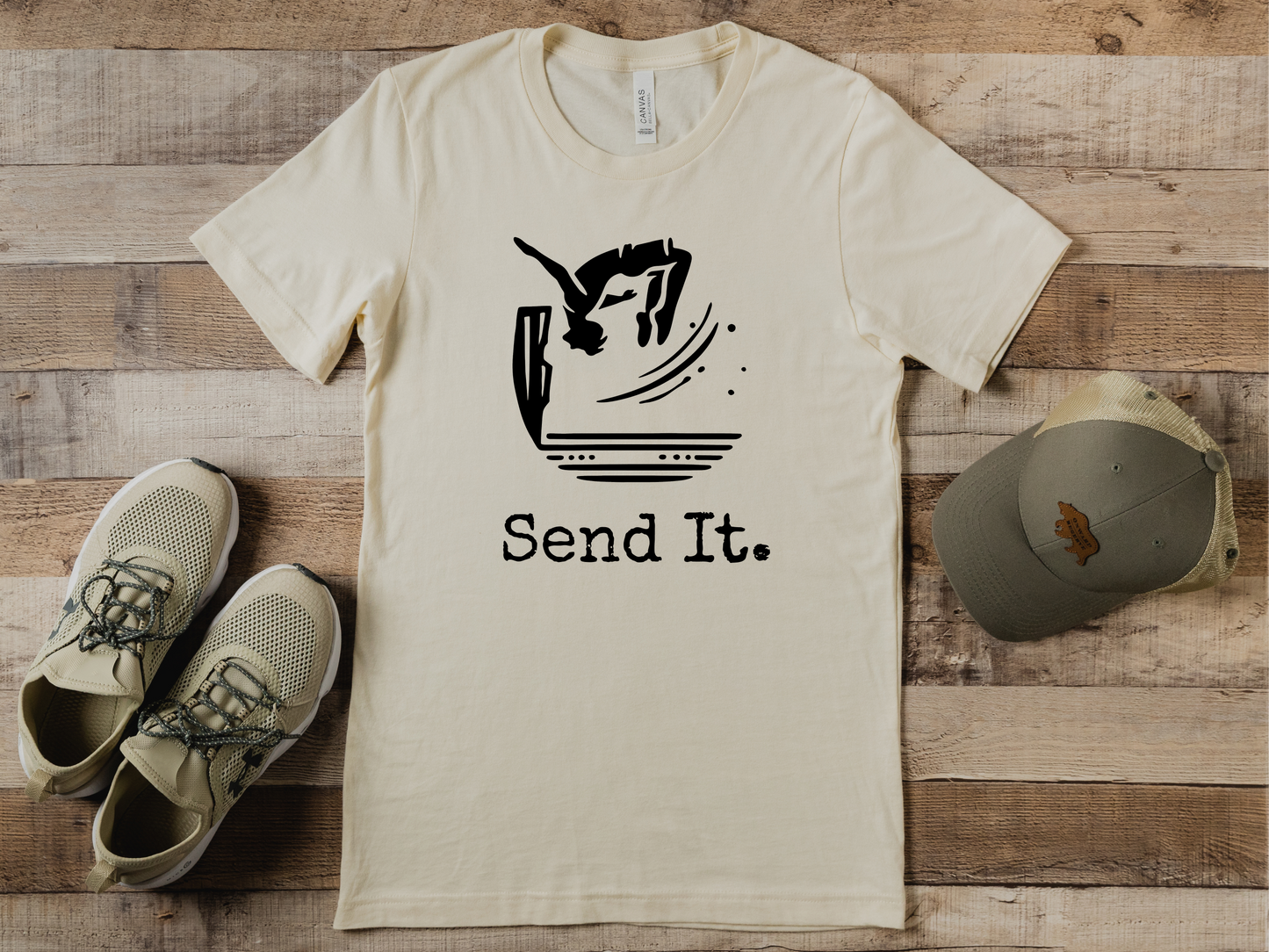 "Send It" Cliff Jumping T-shirt for Cliff Jumpers | Outdoorsy Adventure Lover Shirt